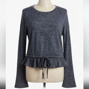 GAP Blue Navy Long Sleeve Soft Knit Top with Waist Band Size Small